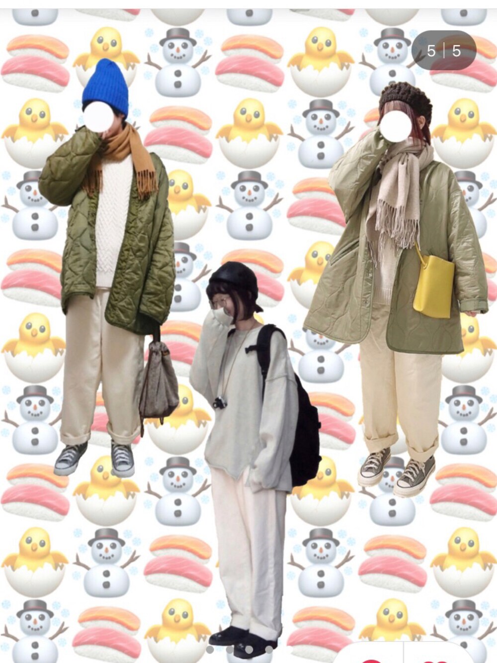 ホワイト系のその他アウター、ブラウン系のその他パンツ、ブラック系のトップスを着用したレディースの冬コーディネートの3枚目の写真