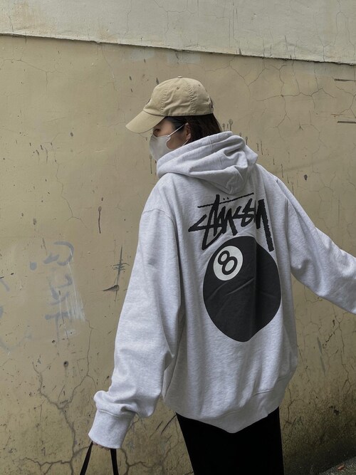 Stussy 8ボールデザイン グレー パーカー 1650177715_500.jpg