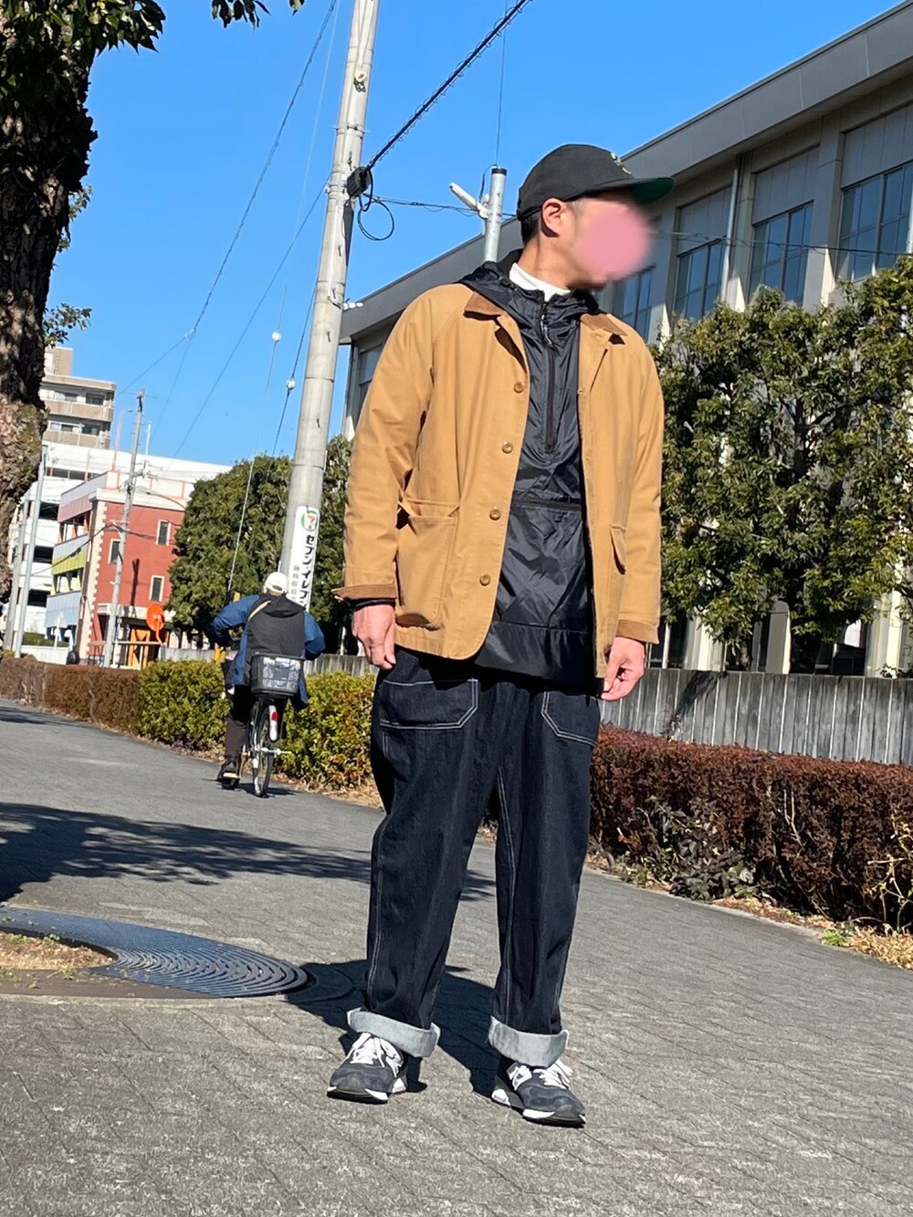 「休日スタイル、メンズコーデ、シンプルスタイル、ビッグシルエット、レイヤードスタイル、秋冬コーデ、ハンティングジャケット、スニーカー」｜「EU,US NEW BALANCEの◇NEW BALANCE / ニューバランス M1400（スニーカー、ブルー系）」を使った、gozou12345さん（メンズ・175cm）の冬コーディネートの3枚目の写真
