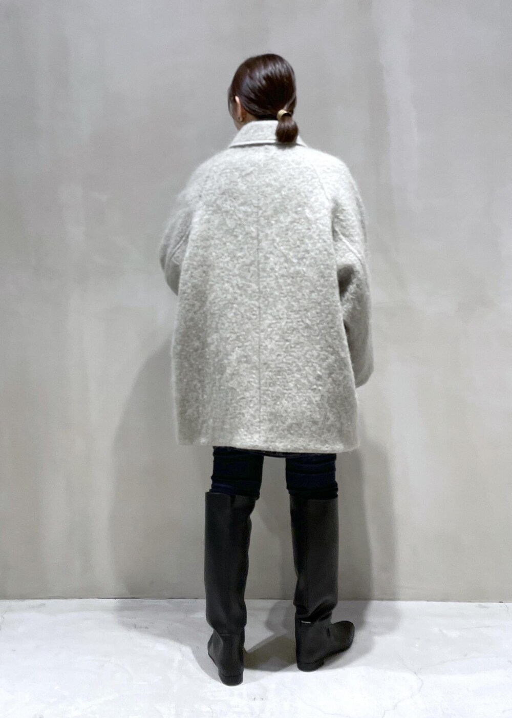 ADAM ET ROPE' 』モヘアシャギーミドルコート fennel ADAMETROPE