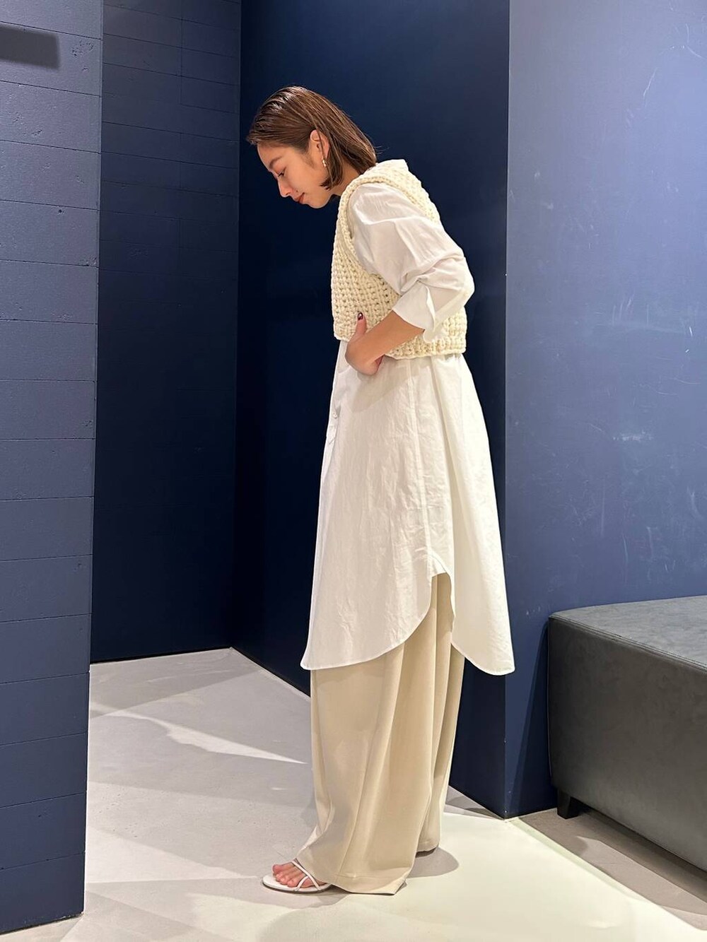 Curensology ＜&RC＞バンドカラーシャツ Curensology(カレンソロジー