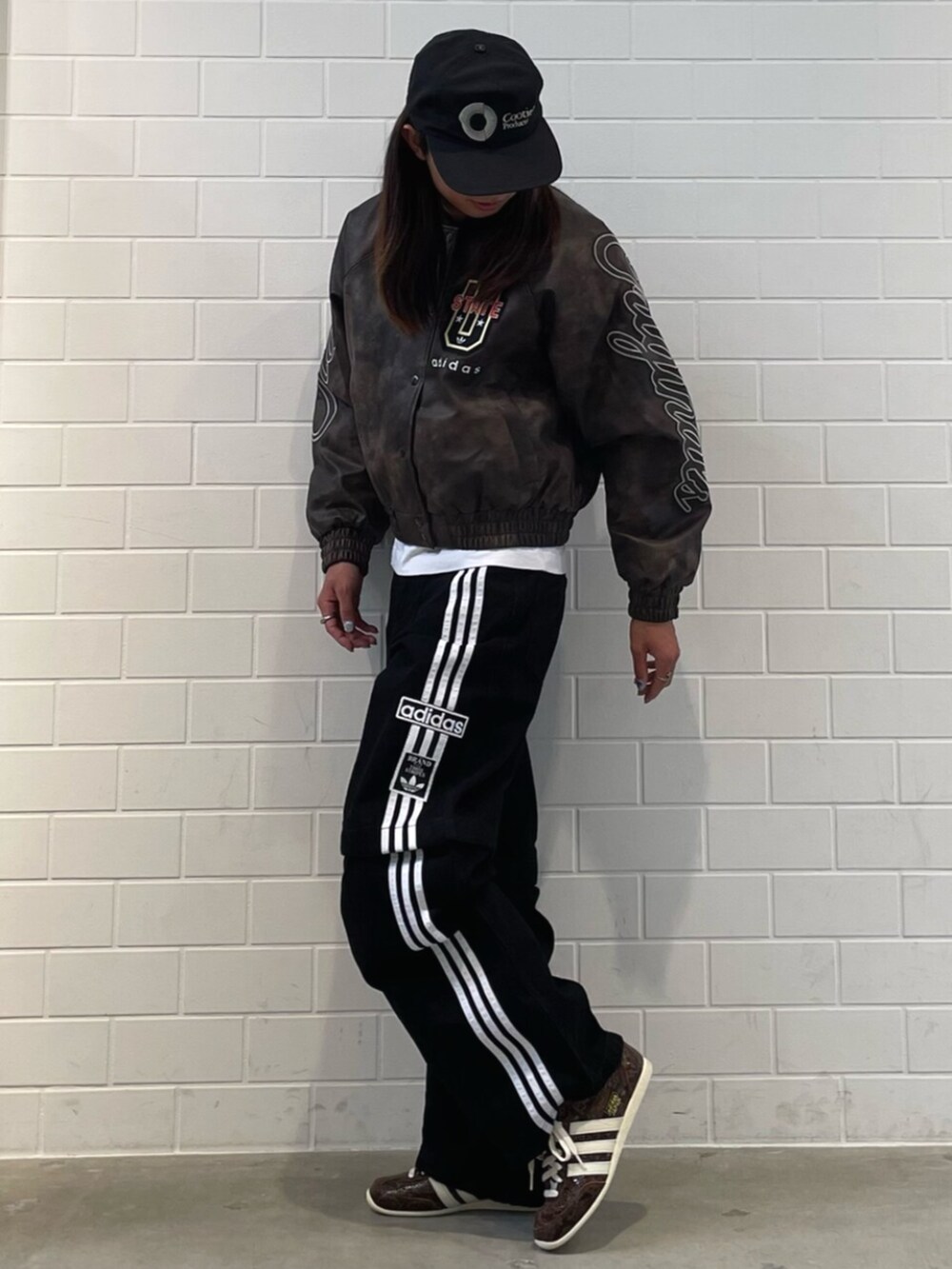 アディダス オリジナルス Athletic Dept ビンテージ合成皮革ジャケット