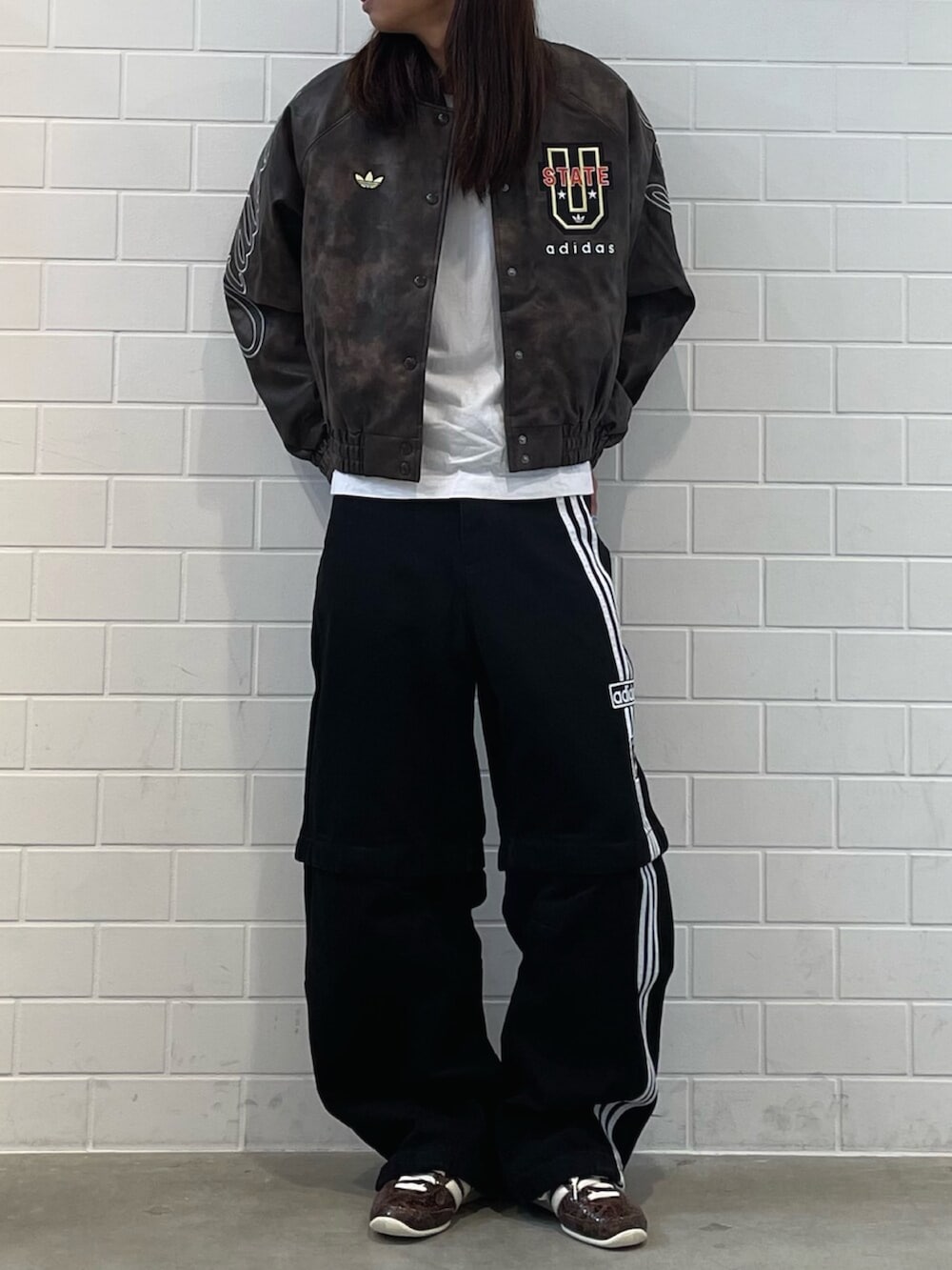 アディダス オリジナルス Athletic Dept ビンテージ合成皮革ジャケット