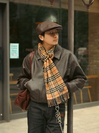 LURAKU】Synthetic Leather Fur Collar Jacket / LURAKU