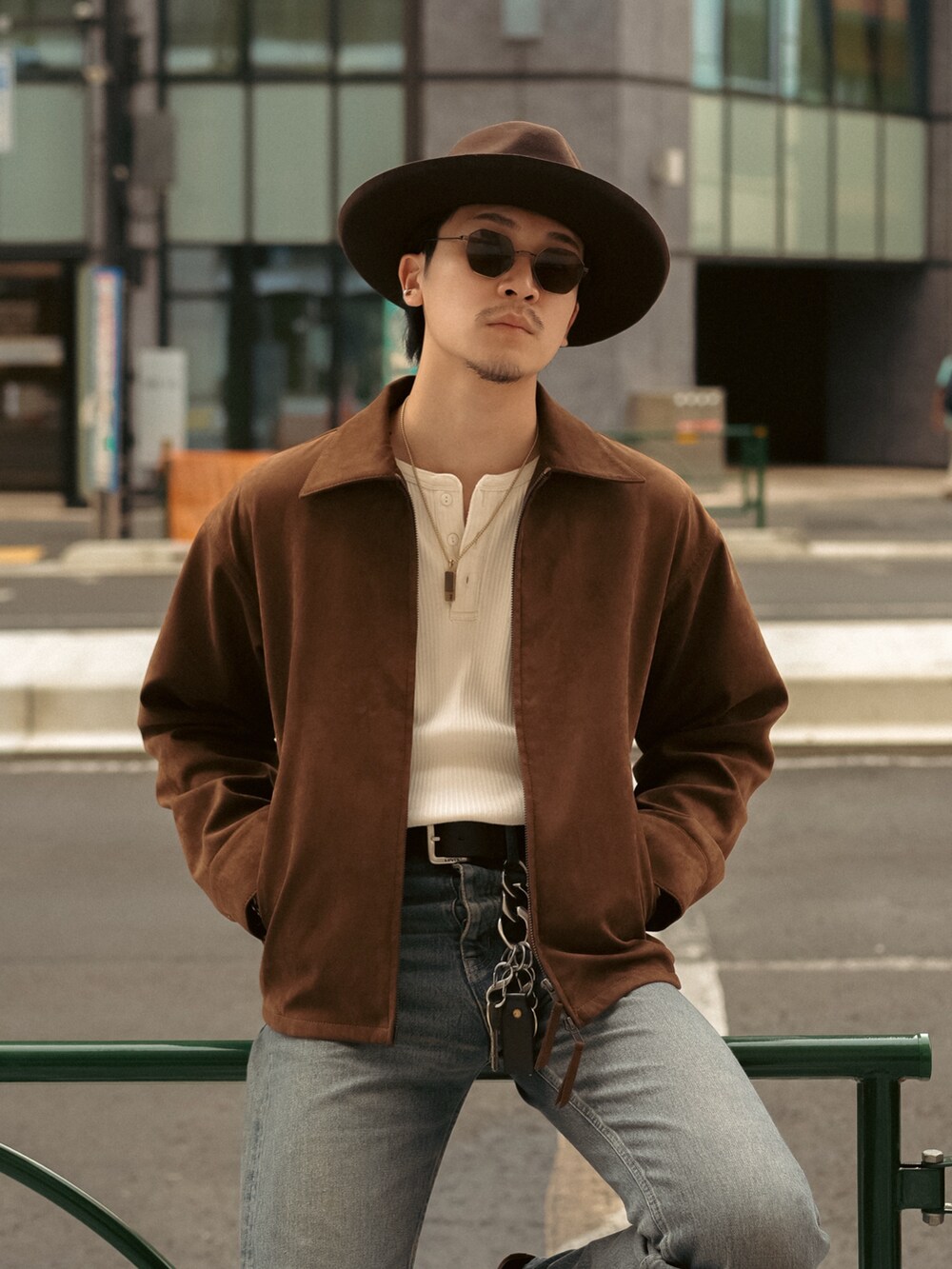 LURAKU】Synthetic Suede Zip Jacket / LURAKU シンセティック