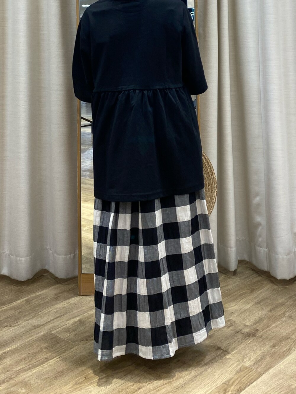 「Samansa Mos2、SM2、サマンサ モスモス(Samansa Mos2)、KELTY、低身長コーデ、低身長」｜「Samansa Mos2のリボンカンカン帽（ハット、ブラウン系）」を使った、i.さん（レディース・150cm）の春コーディネートの2枚目の写真