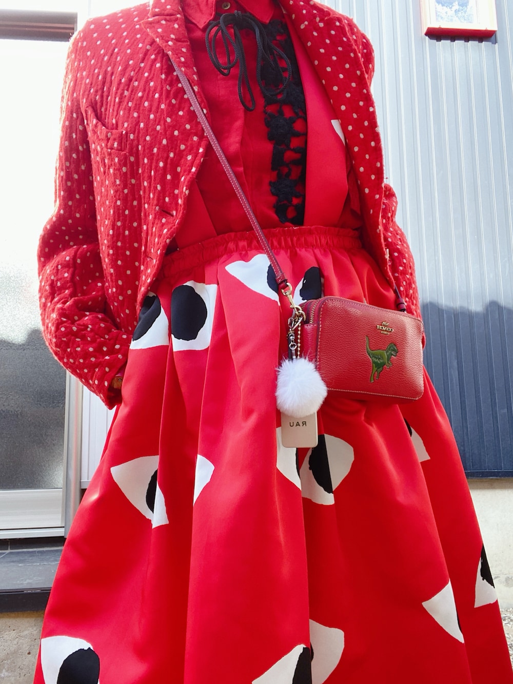 COMME des GARCONトリココムデギャルソン膝丈スカートM 赤　レッド RYOKO｜COMME des GARCONSのスカートを使ったコーディネート - WEAR