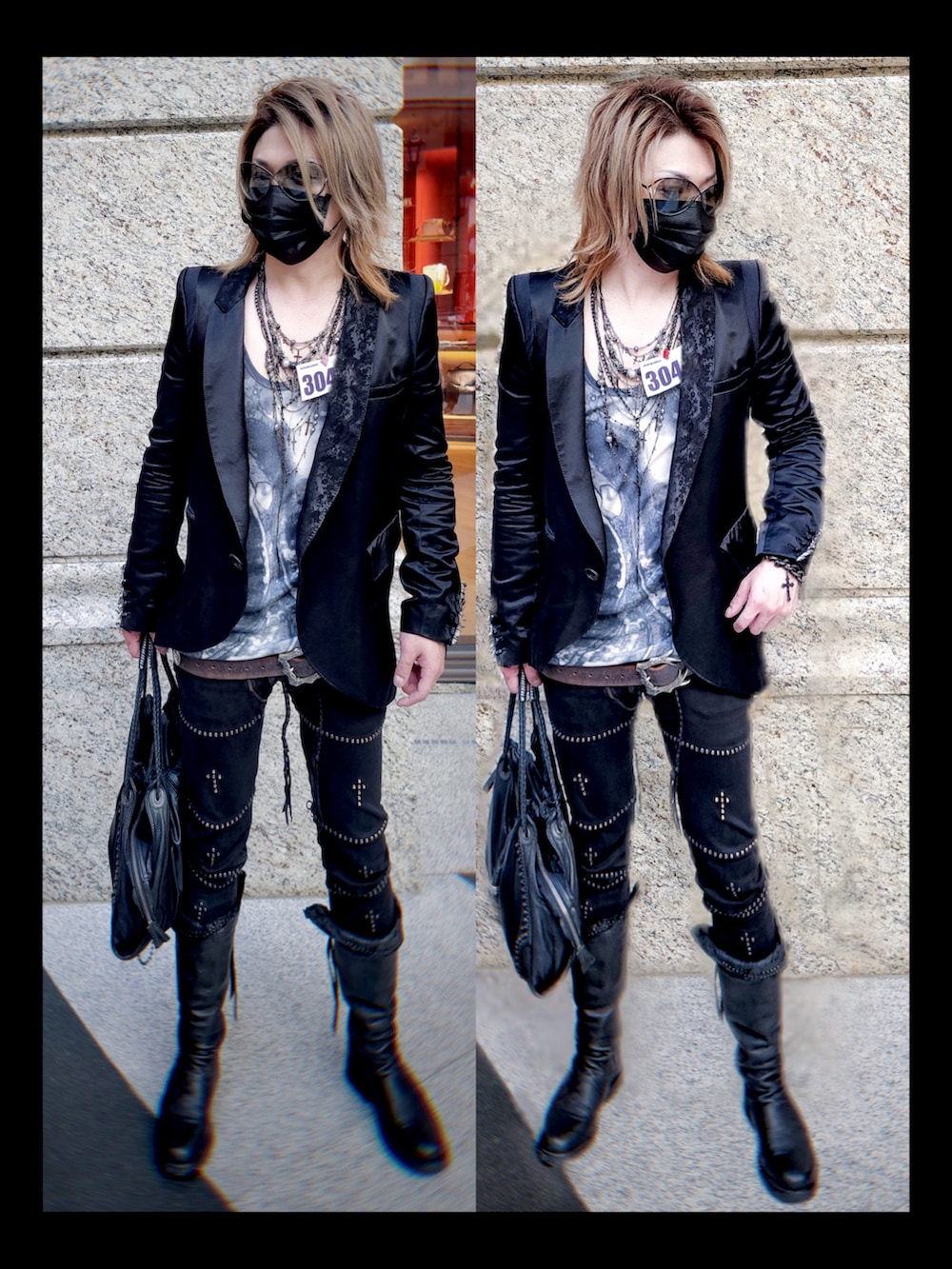 「ootd、春コーデ、Suit、今日のコーデ、コンバース、春夏コーデ、Taiwan、TAIPEI、hyde、IF SIX WAS NINE、KMRii」｜「ifsixwasnineのアイテム（テーラードジャケット、ブラック系）」を使った、Z ♠️☠️さん（メンズ・170cm）の春コーディネートの3枚目の写真