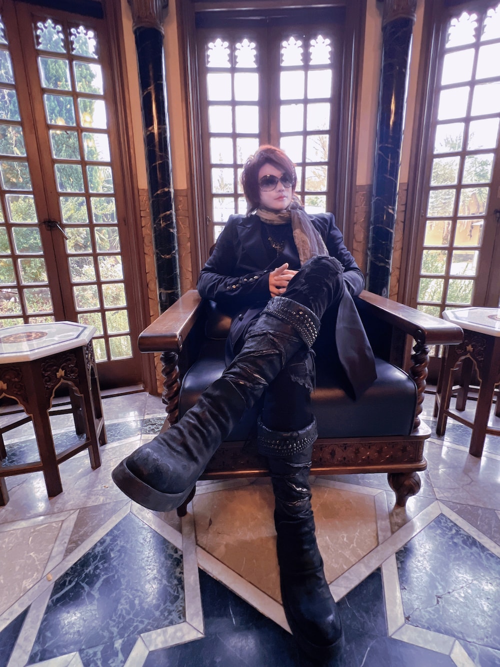 「小笠原伯爵邸、今日のコーデ、春コーデ、冬コーデ、coordinate、IF SIX WAS NINE、KMRii、gunda、FAGASSENT」｜「ifsixwasnineのアイテム（ピーコート、ブラック系）」を使った、Z ♠️☠️さん（メンズ・170cm）の春コーディネートの2枚目の写真