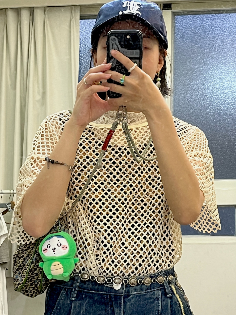 「夏コーデ、大人かわいい」｜「melsign x mougganのアイテム（デニムパンツ、ブルー系）」を使った、yuuuraさん（レディース・158cm）の夏コーディネートの2枚目の写真