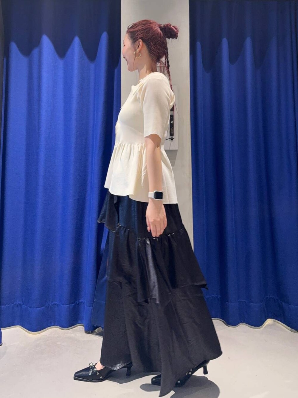 「韓国系、モード、ベーシック/シンプル、体型カバー、PAGEBOY、着痩せ・細見え、骨格ストレート_PAGEBOY、韓国ファッション」｜「PAGEBOYのカップツキFITキャミ（キャミソール、ホワイト系）」を使った、Suzuka さん（レディース・158cm）の夏コーディネートの3枚目の写真