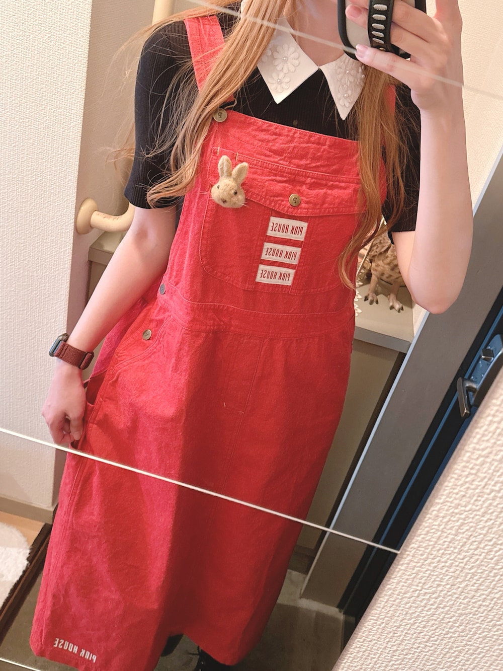 PINK HOUSE レッド サロペット