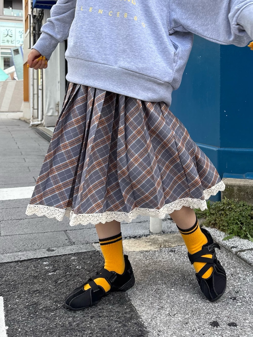 CIAOPANIC パグスウェット 裾レースチェックプリーツスカート 2点セット まるお(@_maruoo0___)企画】裾レースチェックプリーツスカートを使った