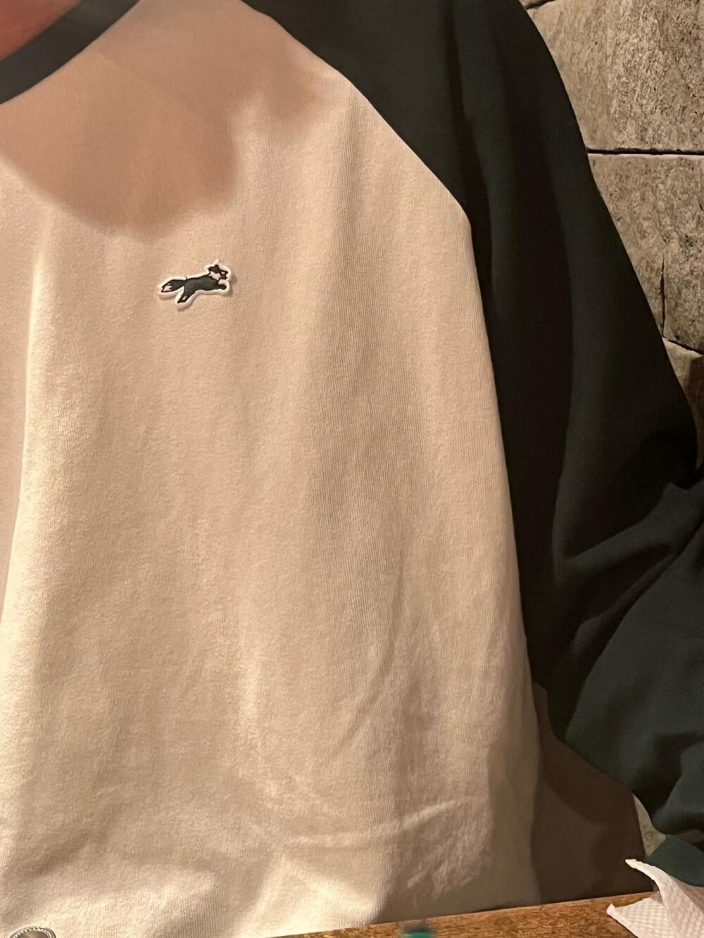 ホワイト系のTシャツ/カットソー、ブラック系のパンツ、ホワイト系のスニーカーを着用したメンズの春コーディネートの2枚目の写真