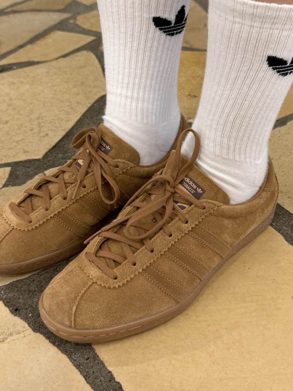 トレフォイル クッション クルーソックス 3足組、タバコ