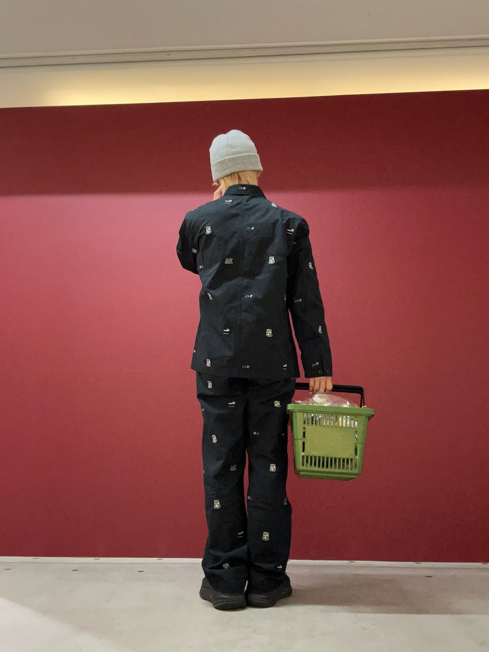 「セットアップ、AVIREX、刺繍、カバーオール、ワーク、アビレックス、パジャマ風、avirex静岡、AVIREXBelle、ショッピングインザドリーム」｜「AVIREXのPOINT EMBROIDERY COVERALL JACKET / ポイント エンブロイダリー カバーオール ジャケット / AVIREX / アヴィレックス（カバーオール、ブラック系）」を使った、ケンシンさん（メンズ・170cm）の冬コーディネートの2枚目の写真