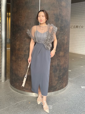 【新品即発送】LAGUNAMOON LADYチュールドッキングコクーンワンピース LAGUNAMOON（ラグナムーン）LADYチュールドッキングコクーン