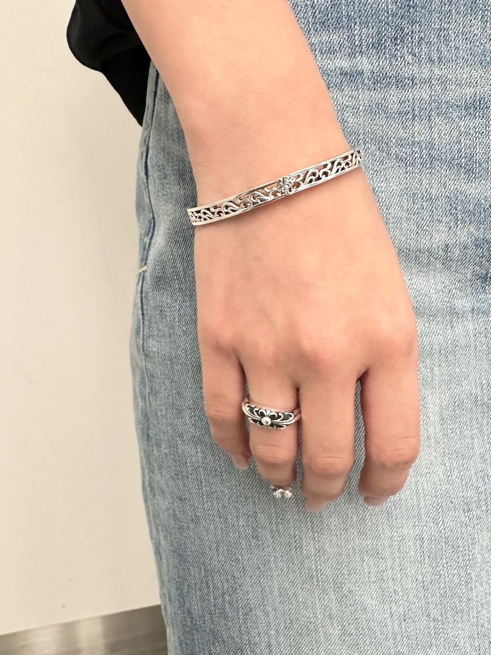 バングル LH HOWL タテガミスクロールバングル/シルバー925 メンズ