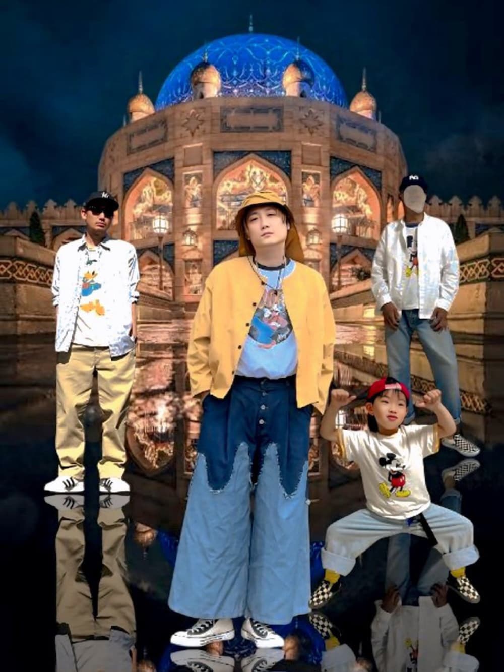 ホワイト系のTシャツ/カットソー、ホワイト系のTシャツ/カットソー、ブルー系のデニムパンツを着用したキッズの春コーディネートの3枚目の写真