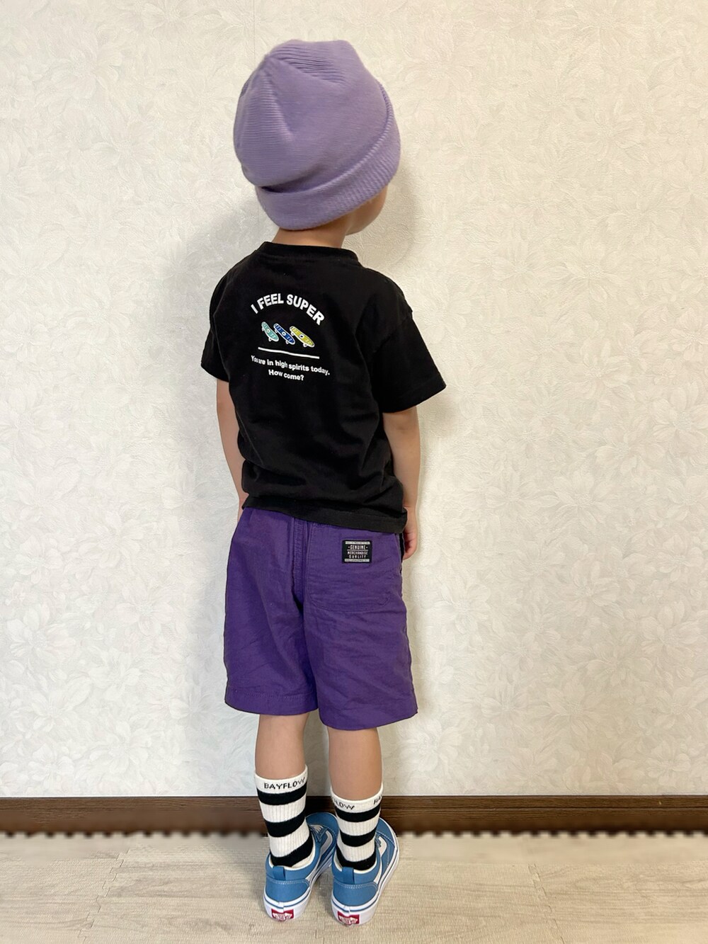 その他のTシャツ/カットソー、その他のシャツ/ブラウス、パープル系のパンツを着用したキッズの夏コーディネートの2枚目の写真