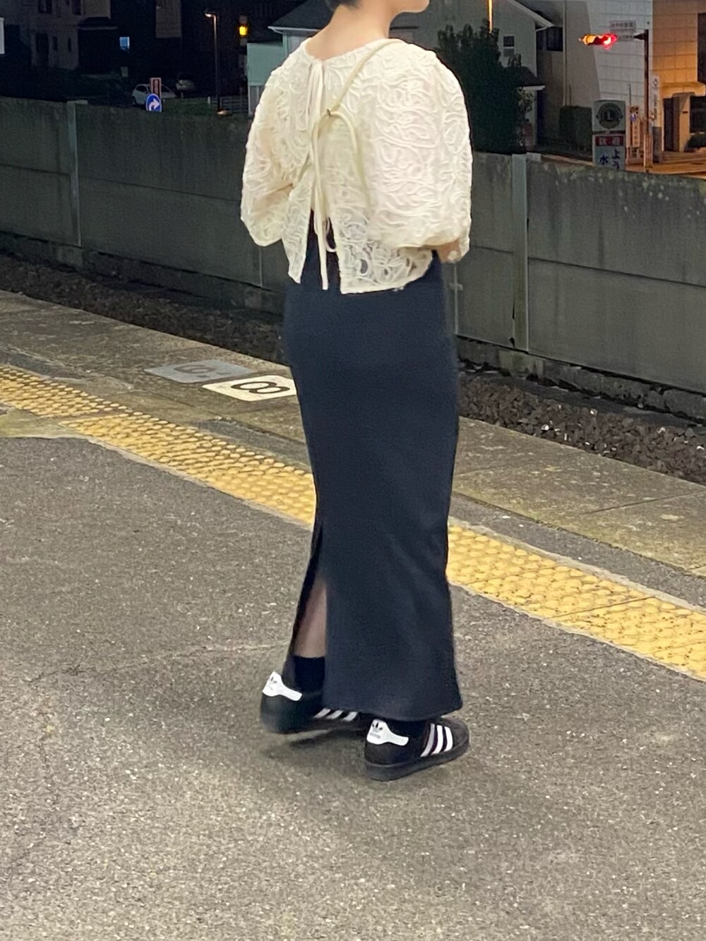 「今日のコーデ」｜「tiptopのアソートシアーレース前後2wayブラウス（シャツ/ブラウス、ホワイト系）」を使った、suiさん（骨格ウェーブ・レディース・150cm）の夏コーディネートの2枚目の写真