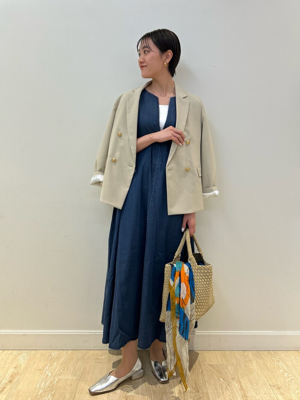 fukudaさんの「《セットアップ対応》ウォッシャブル高機能麻調ダブルジャケット（NOLLEY’S）」を使ったコーディネートの3枚目の写真