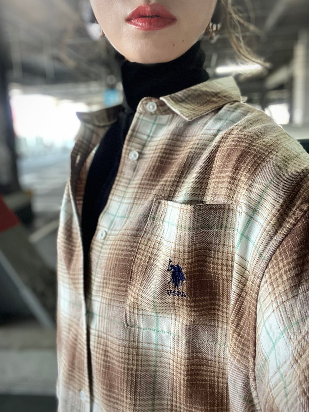 IMOKOさんの「U.S. POLO ASSN./ユーエスポロアッスン 別注 ボリュームスリーブ オーバーサイズチェックシャツ（U.S. POLO ASSN.）」を使ったコーディネート