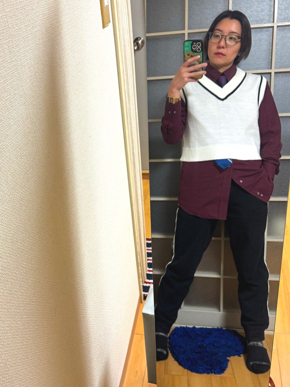 「WEAR文芸部」｜「ZARAのアイテム（ライダースジャケット、その他）」を使った、みひろさん（レディース・159cm）の冬コーディネートの2枚目の写真