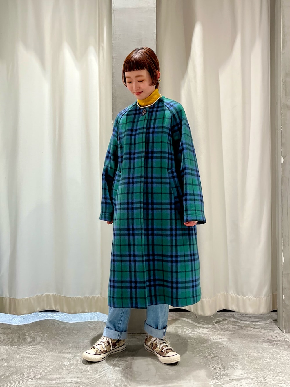Dot&Stripes CHILD WOMAN ノーカラーウールジャケット Dot&Stripes CHILD WOMAN ノーカラーウールジャケット
