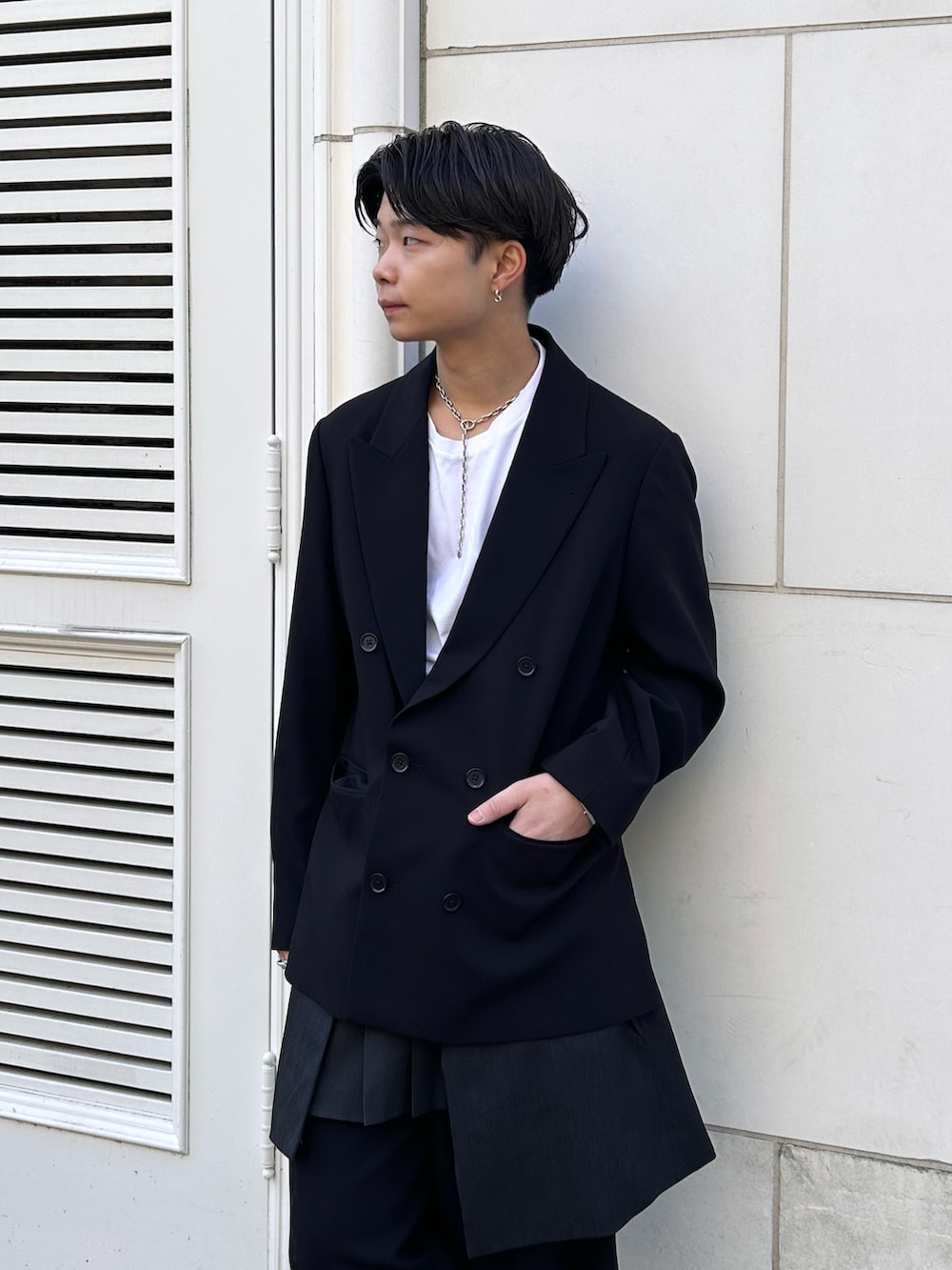 SINSS ダブルテーラードジャケット Sサイズ ブラック SINSS ジャケット テーラードジャケット Double tailored jacket