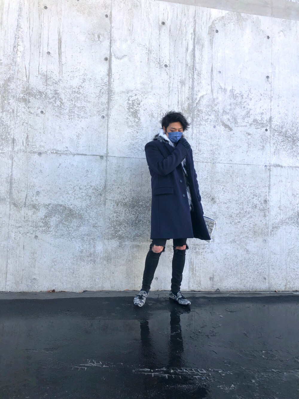 「dimellaのアイテム（ローファー、その他）」を使った、yuriさん（メンズ・175cm）の冬コーディネートの2枚目の写真