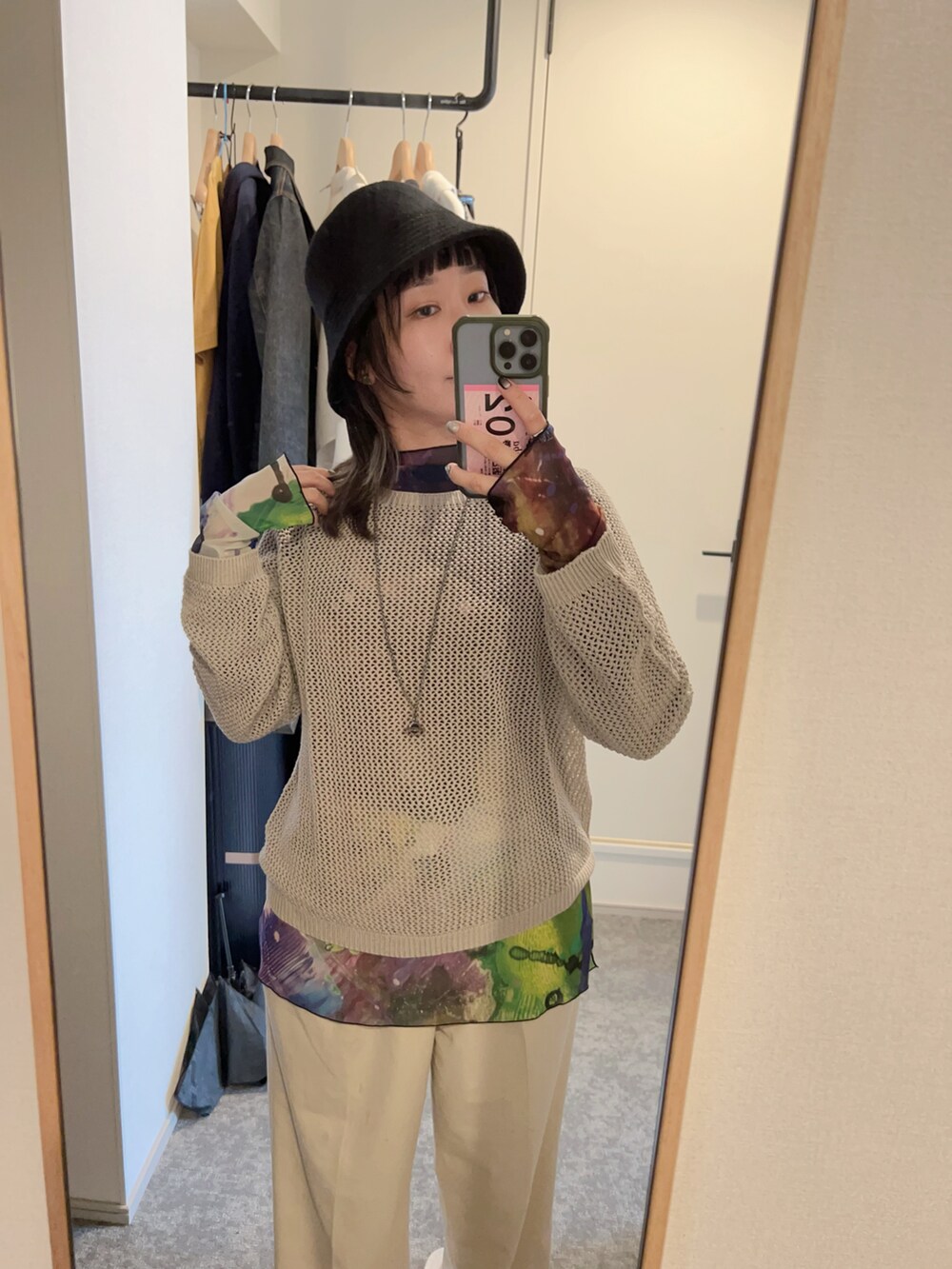 「UNIQLOのアイテム（ニット/セーター、ベージュ系）」を使った、Kaiju🐈‍⬛さん（レディース・158cm）の冬コーディネートの2枚目の写真