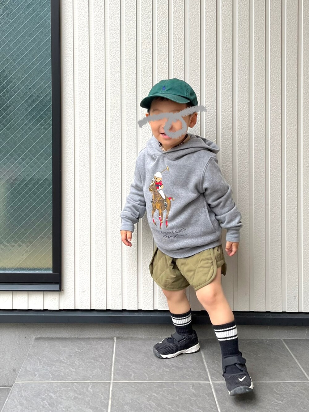 「冬のコーデ、おやこーで。、ミニスカート、キルティングスカート、キルティングパンツ、ロングブーツ、ハーフジップ、ファーベスト、ラルフローレン、Ralph Lauren」|「w closetのスウェット衿付きハーフZIPプルオーバー(スウェット、ホワイト系)」を使った、mai✺maiさん(レディース・158cm)の冬コーディネートの2枚目の写真