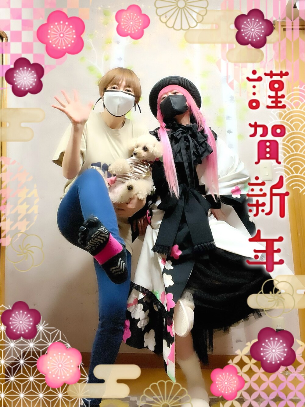 「あけましておめでとうございます!」|「チャコはここにいるよ💗のお参りの時はリュックの中だよ🌸(ペット用キャリーケース、ブラック系)」を使った、chaco♪さん(レディース・157cm)の冬コーディネートの3枚目の写真