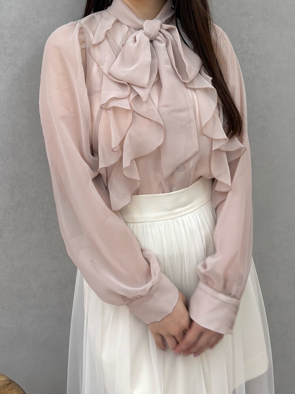 「MERCURYDUOのチュールティアードスカート（スカート、ホワイト系）」を使った、NANAさん（レディース・155cm）の夏コーディネートの5枚目の写真