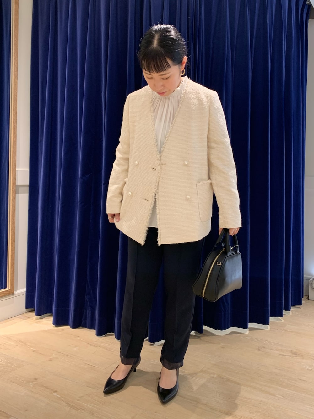 kana(nissen本店)｜nissenのノーカラージャケットを使った