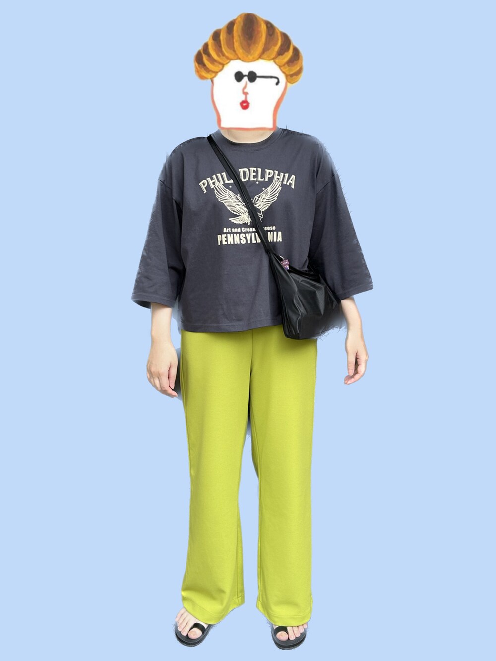 「ootd、outfit、今日のコーデ、Samansa Mos2 blue、coen、カジュアル」｜「Samansa Mos2 blueのアニマルプリントTシャツ（Tシャツ/カットソー、グレー系）」を使った、ねあ／Neaさん（レディース・158cm）の夏コーディネートの2枚目の写真