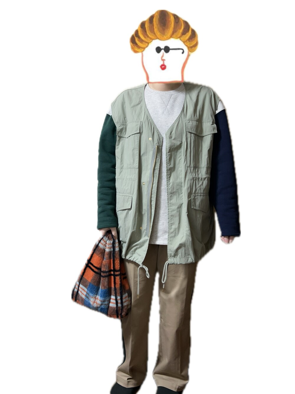 「ootd、outfit、今日のコーデ、メンズライク、coen、Dickies、dickiesコラボ、earth music&ecology、ThreeFourTime」｜「coenの【WEB限定】＜Parknik＞クレイジーパターンCVC裏起毛スウェット（スウェット、グレー系）」を使った、ねあ／Neaさん（レディース・158cm）の冬コーディネートの2枚目の写真