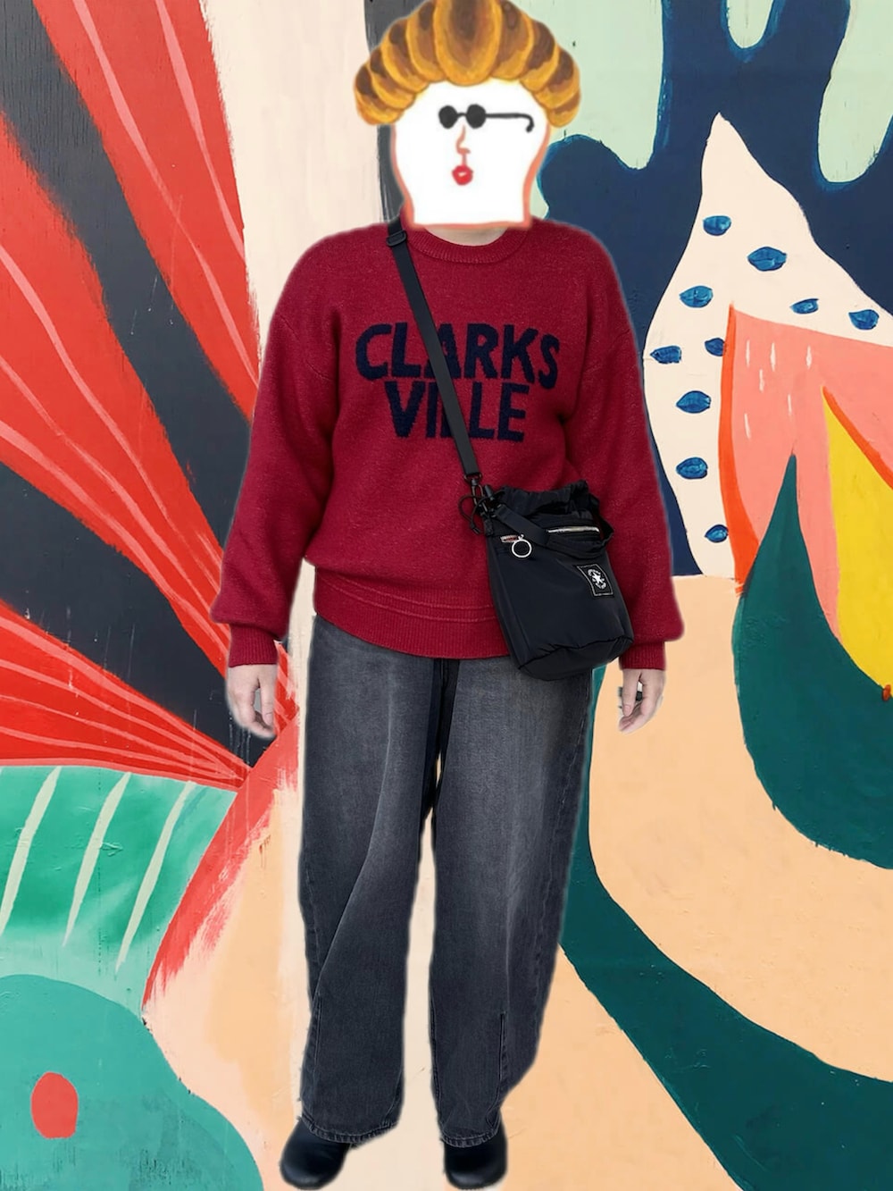 「ootd、outfit、今日のコーデ、coen、コーエン」｜「coenのフラッフィーロゴジャカードニット（WEB限定カラー）（ニット/セーター、レッド系）」を使った、ねあ／Neaさん（レディース・158cm）の冬コーディネートの2枚目の写真