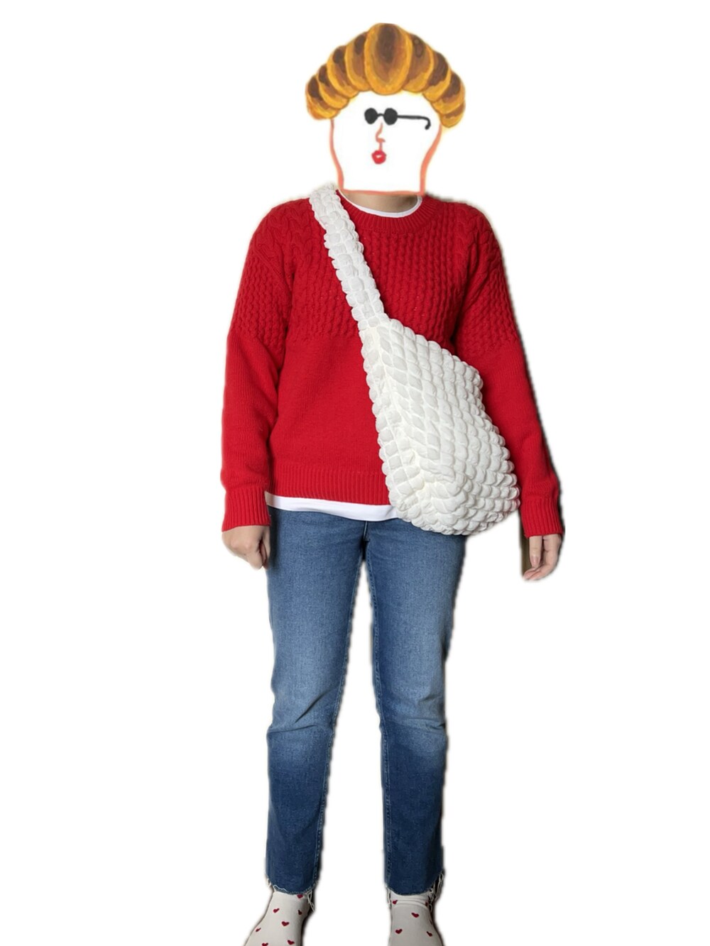 「outfit、ootd、lugnoncure、ZARA、今日のコーデ」｜「ZARAのアイテム（デニムパンツ、ブルー系）」を使った、ねあ／Neaさん（レディース・158cm）の冬コーディネートの2枚目の写真