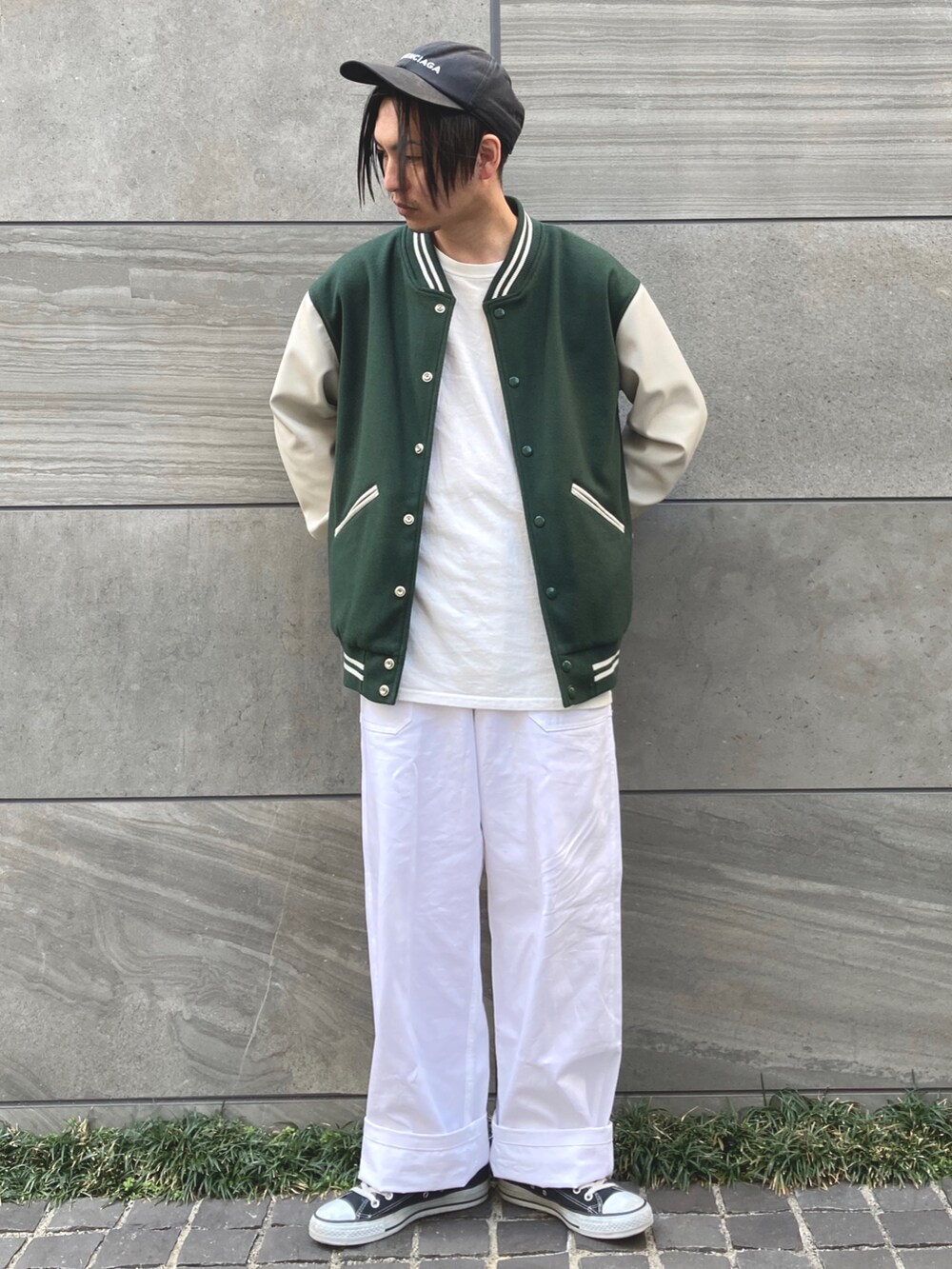  松波 侑亮さんの「【別注】EBBETS FIELDS×SonnyLabel　スタジャン（EBBETS FIELD FLANNEL）」を使ったコーディネート