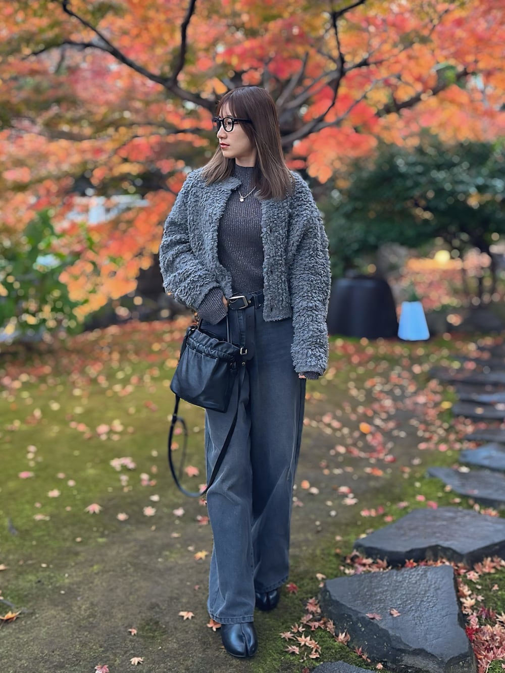 「GRLのアイテム（ニット/セーター、グレー系）」を使った、chipipi07さん（レディース・155cm）の冬コーディネートの3枚目の写真