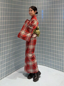 jouetieオリジナル】タータンチェックセパレート浴衣セットを使った