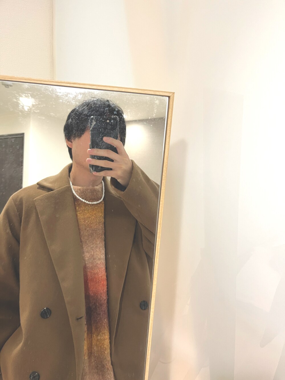 「UNIQLO、shiki tokyo、ADRER、adrer、remer、ユニクロ、きれいめカジュアル、プチプラ、プチプラコーデ、冬コーデ、デート、デートコーデ、シンプルコーデ、大人カジュアル、カジュアルコーデ」｜「remerのloose melton pea coat jacket/ルーズメルトンPコートジャケット（ピーコート、ブラウン系）」を使った、yuuukeyさん（メンズ・164cm）の冬コーディネートの2枚目の写真