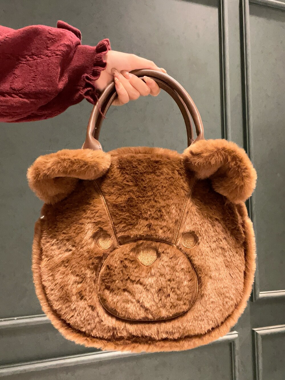 「axes femme、axes femme kawaii、赤、赤チェック、冬コーデ、クリスマスコーデ、ニットカーディガン、低身長」｜「axes femme kawaiiのハート透かし長袖ニットカーデ（カーディガン/ボレロ、レッド系）」を使った、ぁゅゅさん（レディース・154cm）の秋コーディネートの8枚目の写真
