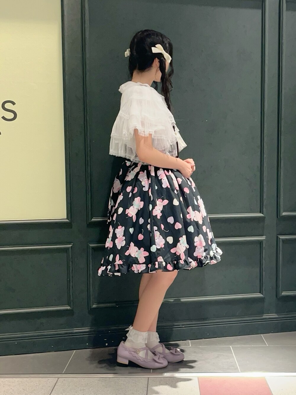 「Chalmiere、ロリータ、ロリータファッション、ロリィタ、低身長、低身長コーデ、ワンピース、ワンピースコーデ、ボレロ、黒、ガーリー」|「ChalmiereのFancyDolls JSK(ワンピース、ブラック系)」を使った、ぁゅゅさん(レディース・154cm)の夏コーディネートの2枚目の写真