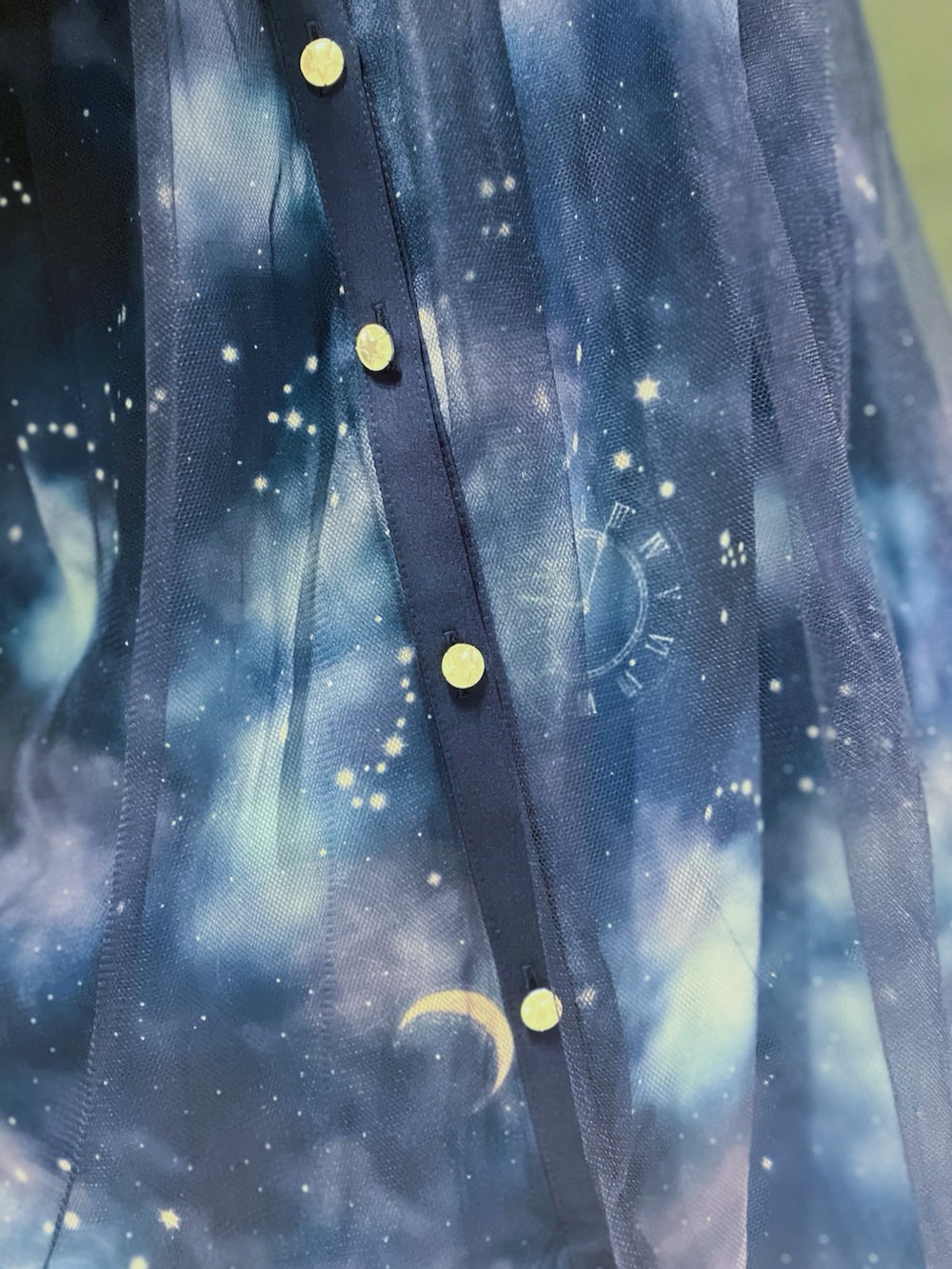「axes femme、星、星柄、月、星座、夜空、双子コーデ、参戦服、参戦服コーデ、ミニワンピ、夏、夏コーデ、低身長、ベレー帽」｜「axes femmeのステラプリントミニワンピース（ワンピース、ブルー系）」を使った、ぁゅゅさん（レディース・154cm）の夏コーディネートの7枚目の写真