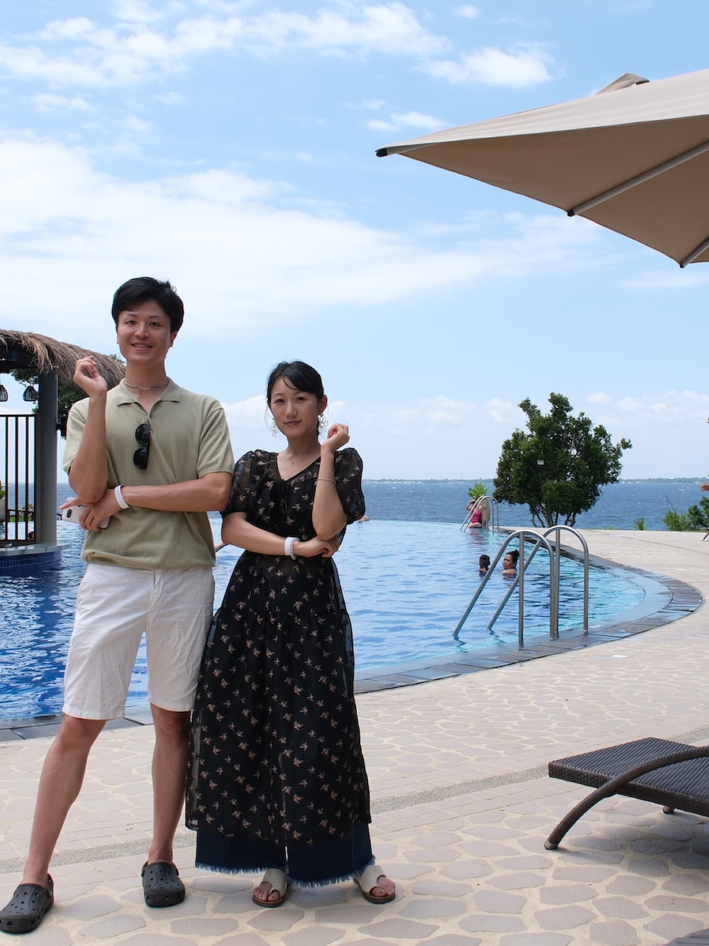 「夏、着回しコーデ、セットアップ、大人かわいい」｜「KBFのシアージャガードワンピース（ワンピース、ブラック系）」を使った、きよさん（レディース・164cm）の夏コーディネートの3枚目の写真