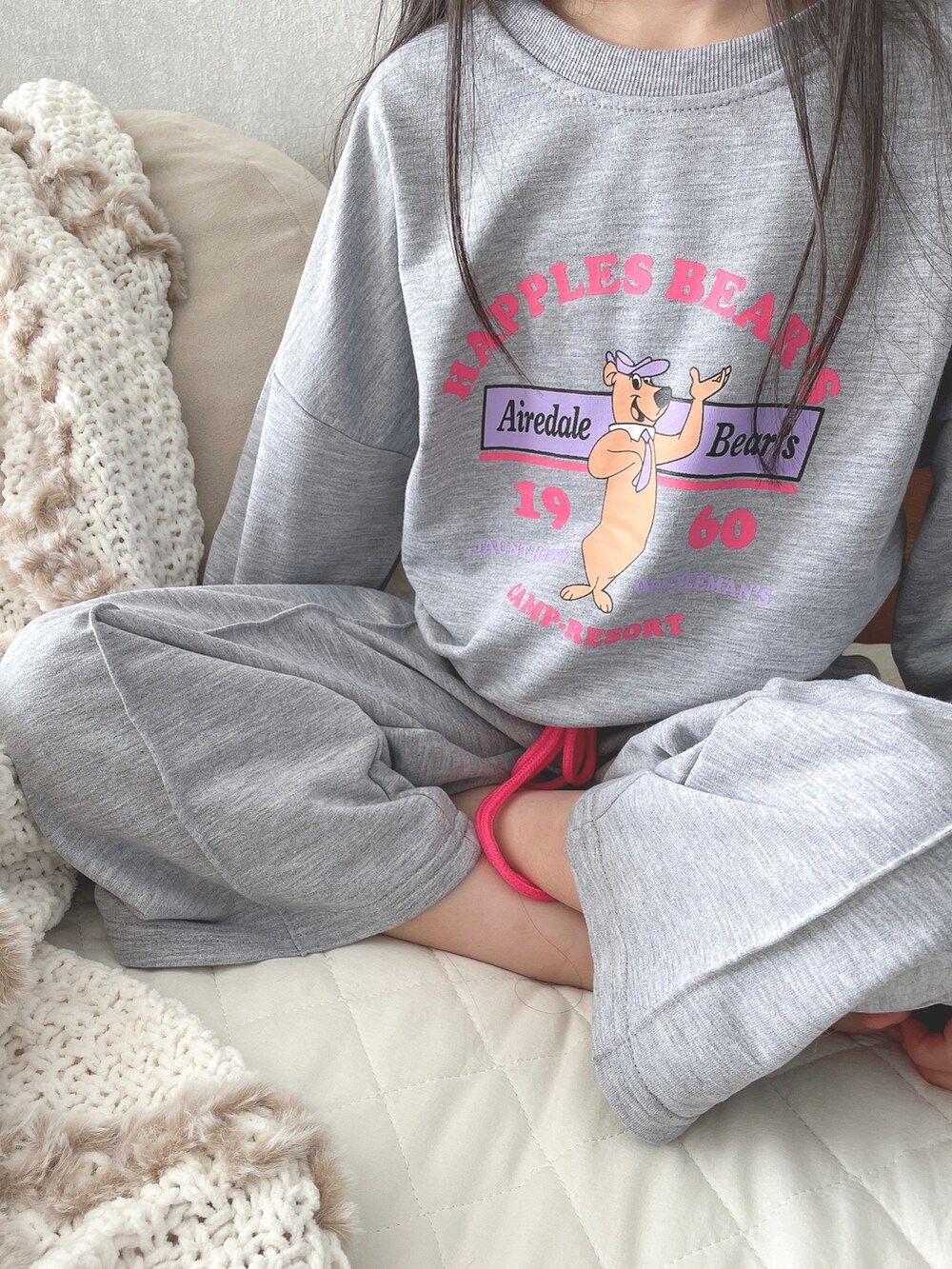 「女の子、ルームウェア、くま、小学生」｜「mabeob＿kidsのアイテム（ルームウェア、その他）」を使った、RIOさん（キッズ・120cm）の冬コーディネートの3枚目の写真