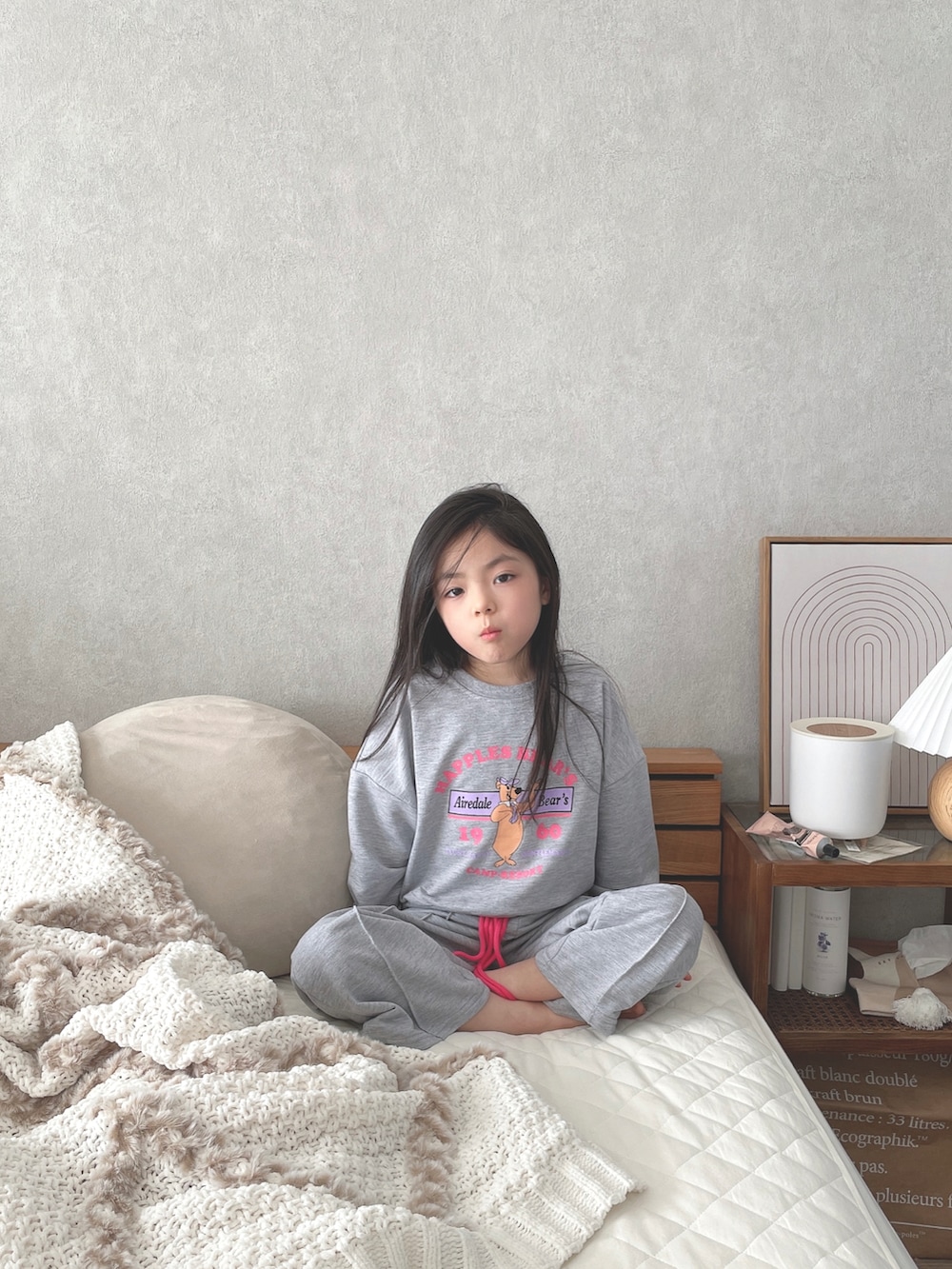 「女の子、ルームウェア、くま、小学生」｜「mabeob＿kidsのアイテム（ルームウェア、その他）」を使った、RIOさん（キッズ・120cm）の冬コーディネートの2枚目の写真